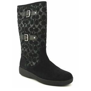 COACH TINAH 12CM SIGNATURE BLACK BOOTS, SIZE 8/M. WORN ONCE/EXCELLENT CONDITION!